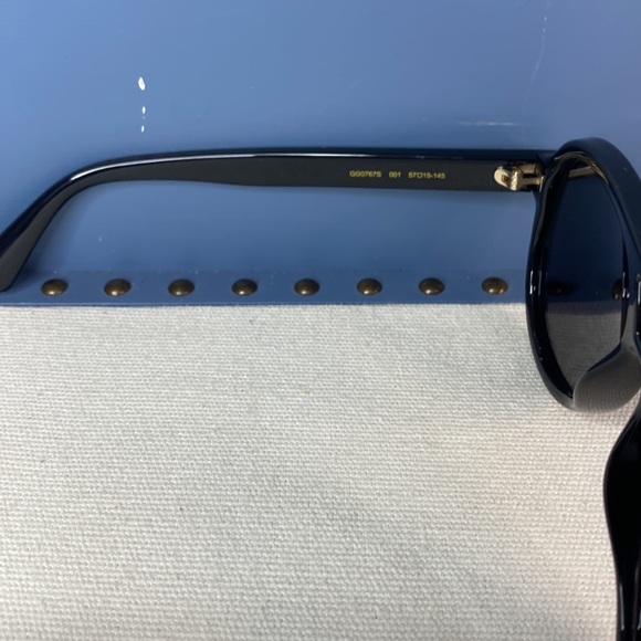 New - GUCCI GG0767S aviator sunglass comes in a shiny black frame with grey le… - Picture 10 of 13